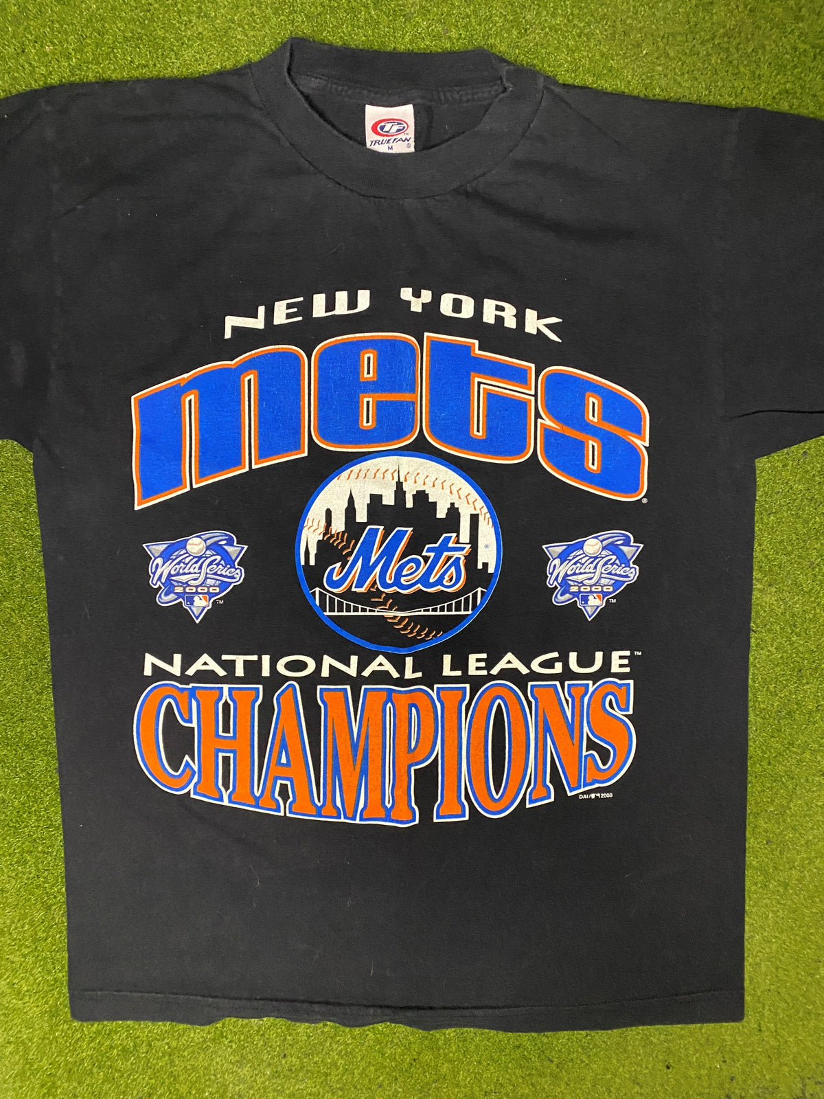 2000 New York Mets - NL Champions - Vintage MLB T Shirt (Medium) - Gametime Vintage
