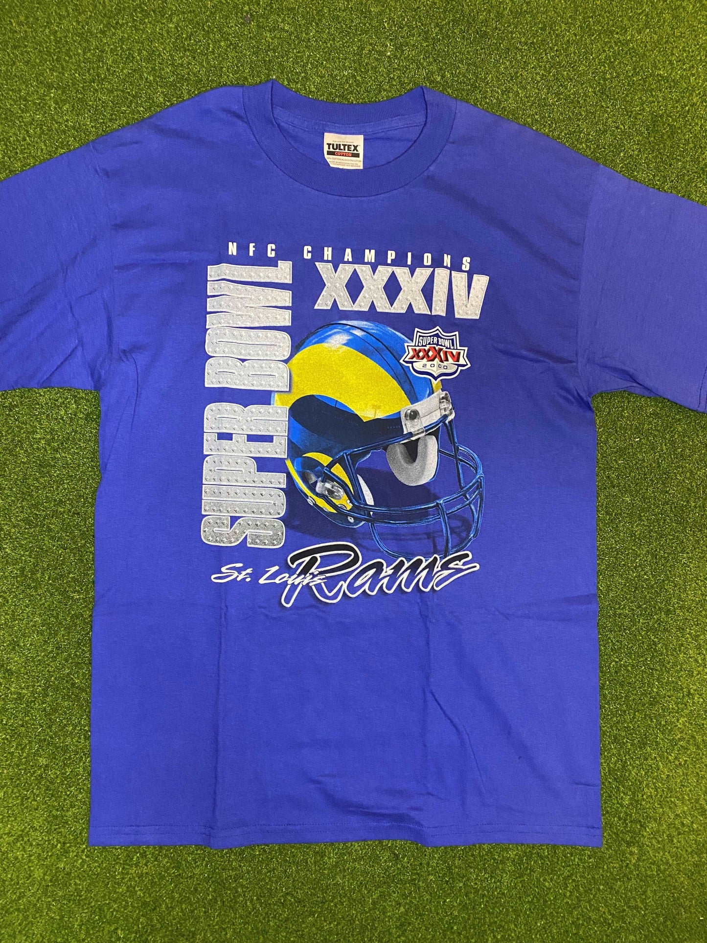 2000 St. Louis Rams - NFC Champs - Vintage NFL Tee Shirt (Medium) - Gametime Vintage