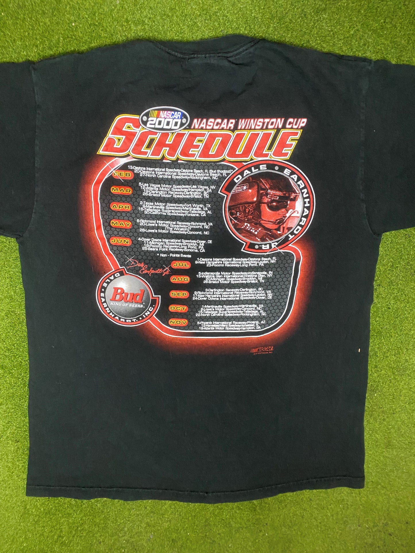 2000 Dale Earnhardt Jr - Double Sided - Vintage NASCAR T-Shirt (Large) - Gametime Vintage
