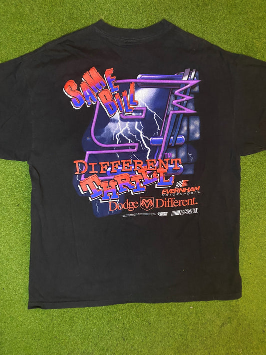 2001 Bill Elliott - Dodge Difference - Double Sided - Vintage NASCAR T-Shirt (Large) - Gametime Vintage