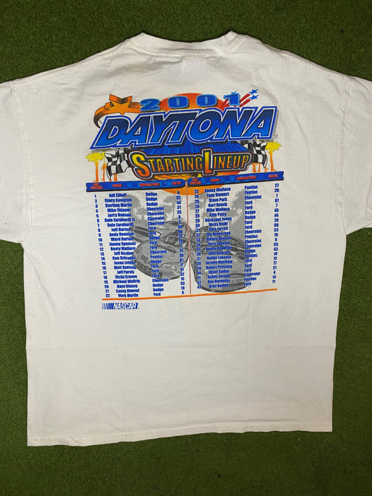 2001 Daytona 500 - Starting Lineup - Vintage NASCAR T-Shirt (XL) - Gametime Vintage