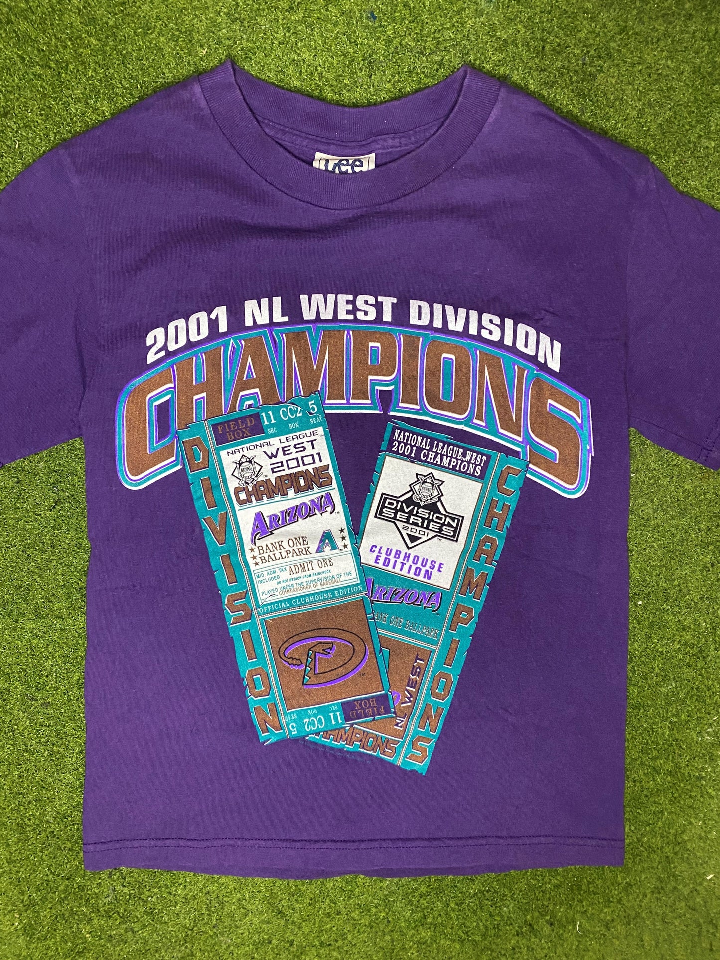Diamondbacks de Arizona de 2001 - Campeones de División - Camiseta Vintage MLB (Talla M)