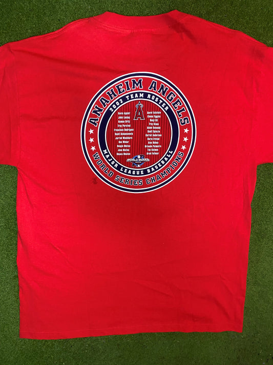 2002 Anaheim Angels - World Series Champions - Vintage MLB T-Shirt (XL) - Gametime Vintage