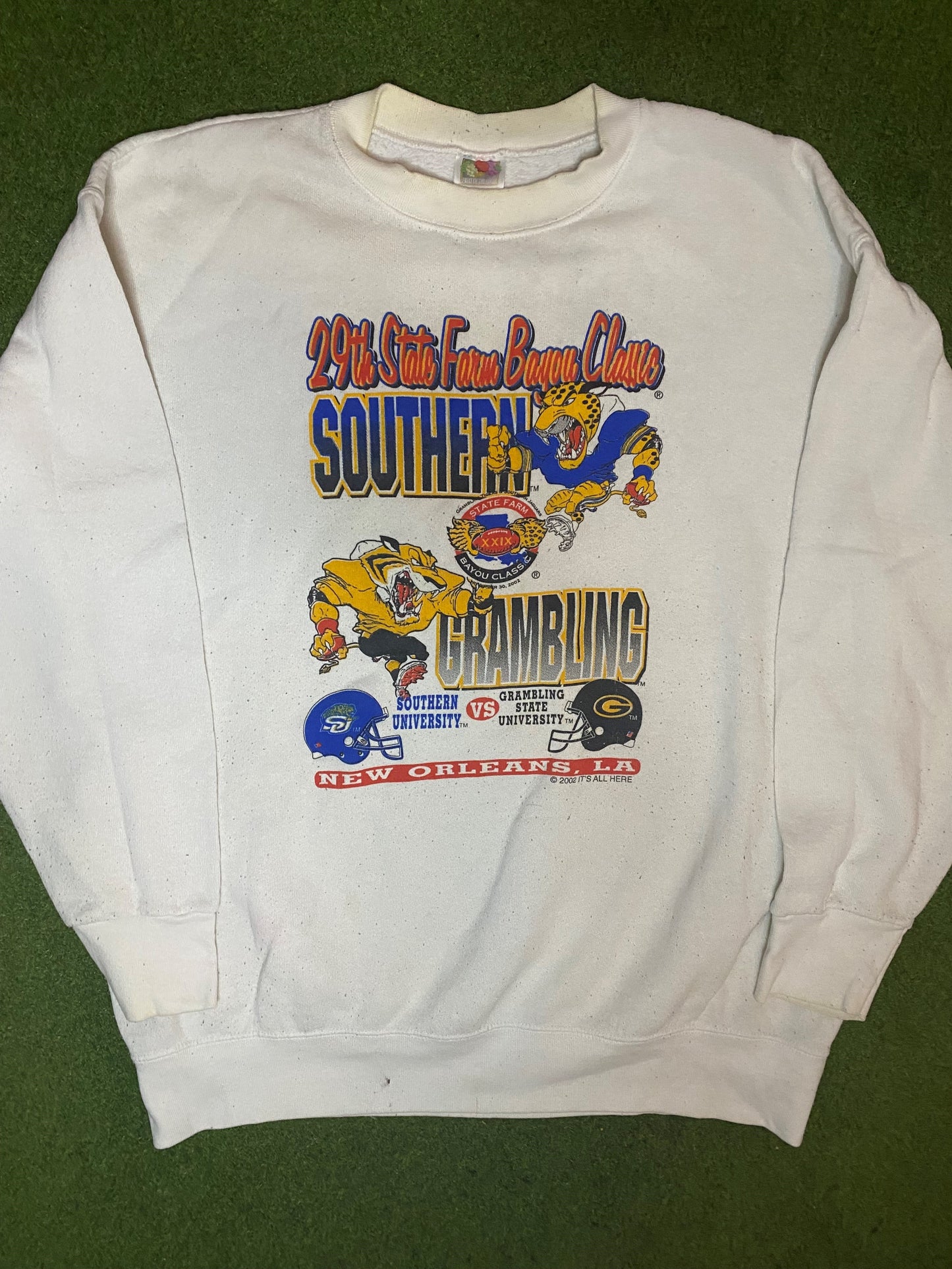 2002 State Farm Bayou Classic - Southern Vs. Grambling - Vintage HBCU Sweatshirt (XL) - Gametime Vintage