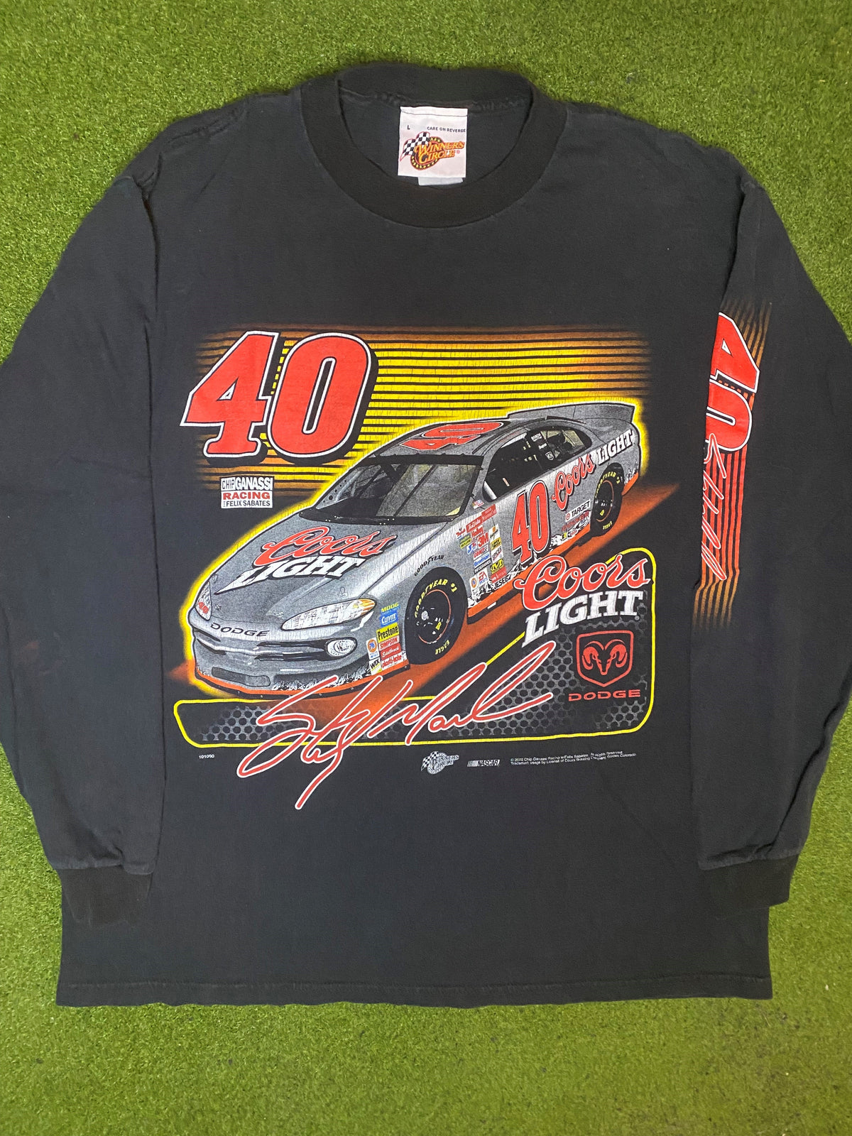 2002 Sterling Marlin - Coors Light Racing - Vintage NASCAR T-Shirt (Large) - Gametime Vintage