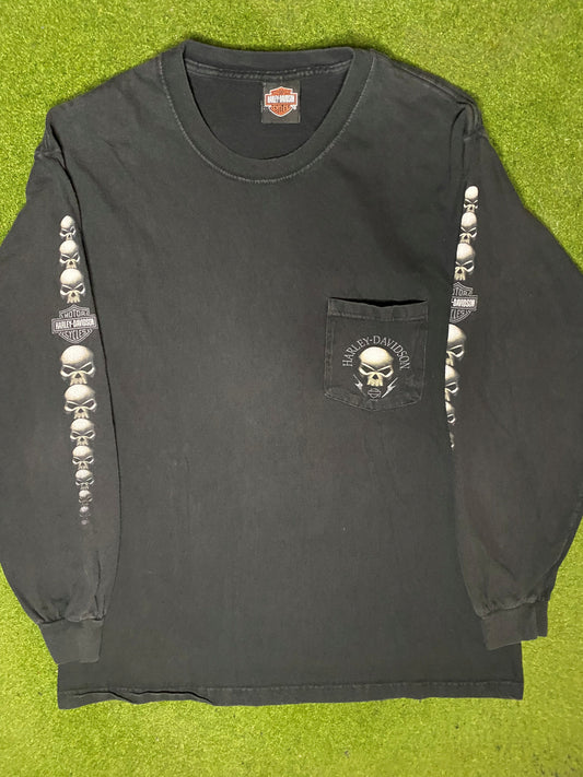 2002 Harley Davidson - Leesburg, Florida - Vintage Harley Long Sleeve (Large) - Gametime Vintage