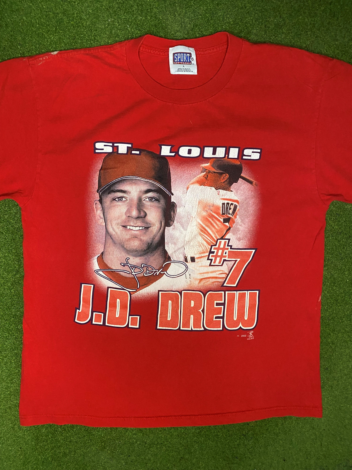 2002 St. Louis Cardinals - JD Drew - Vintage MLB Player T Shirt (Large) - Gametime Vintage