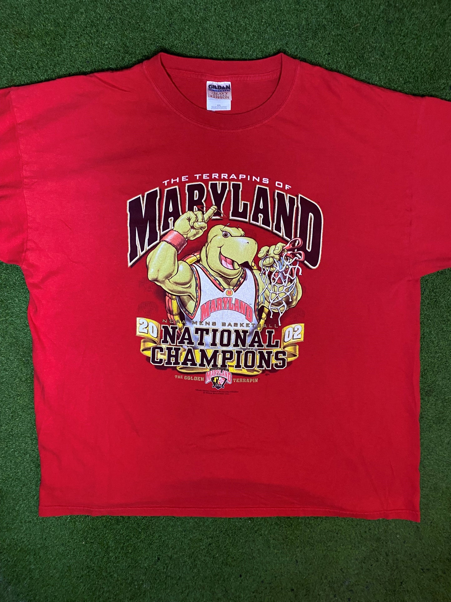 2002 Maryland Terrapins - National Champions - Vintage College Basketball T-Shirt (2XL) - Gametime Vintage