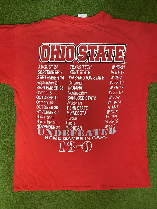 2002 Ohio State Buckeyes - 13-0 Big 10 Champions - Vintage T-Shirt (Medium) - Gametime Vintage