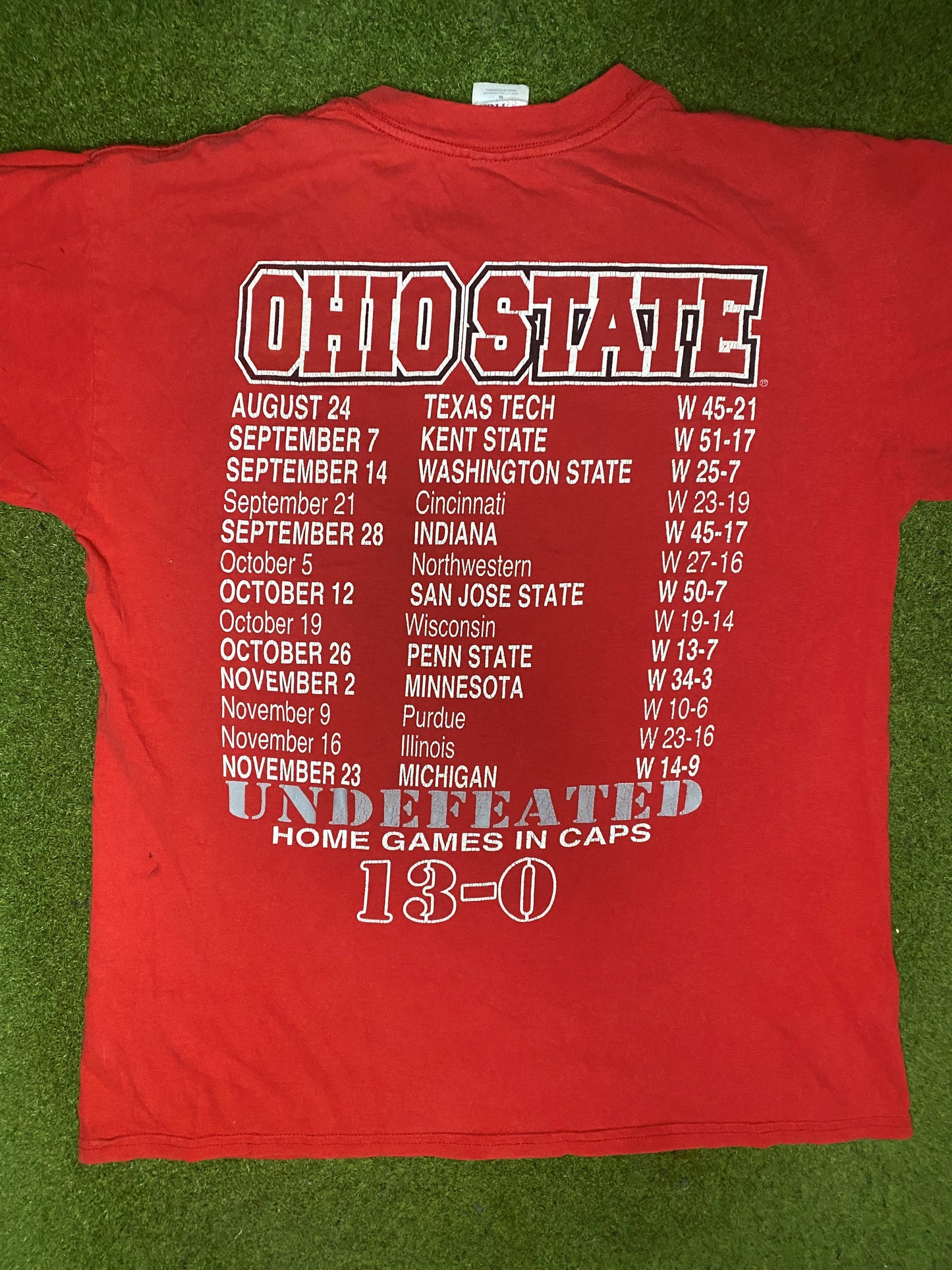 2002 Ohio State Buckeyes - 13-0 Big 10 Champions - Vintage T-Shirt (Medium) - Gametime Vintage