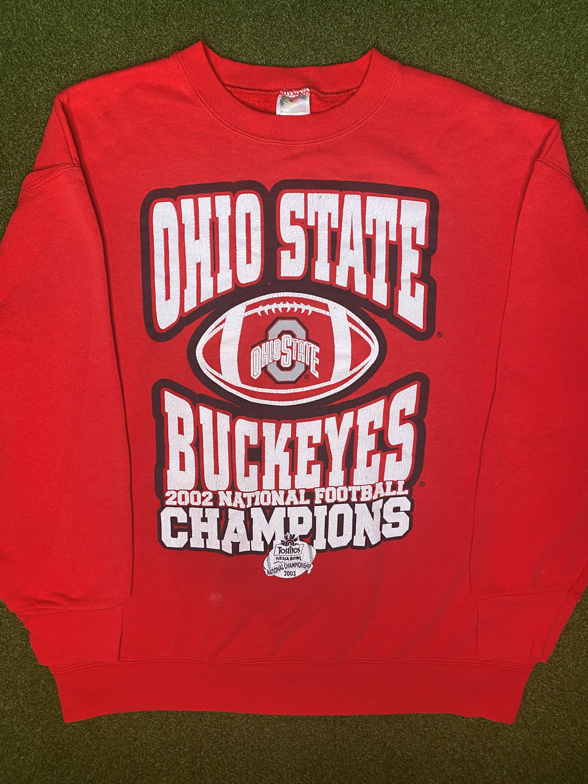 Sudadera universitaria vintage - Buckeyes de Ohio State 2002 - Campeones nacionales (XL)