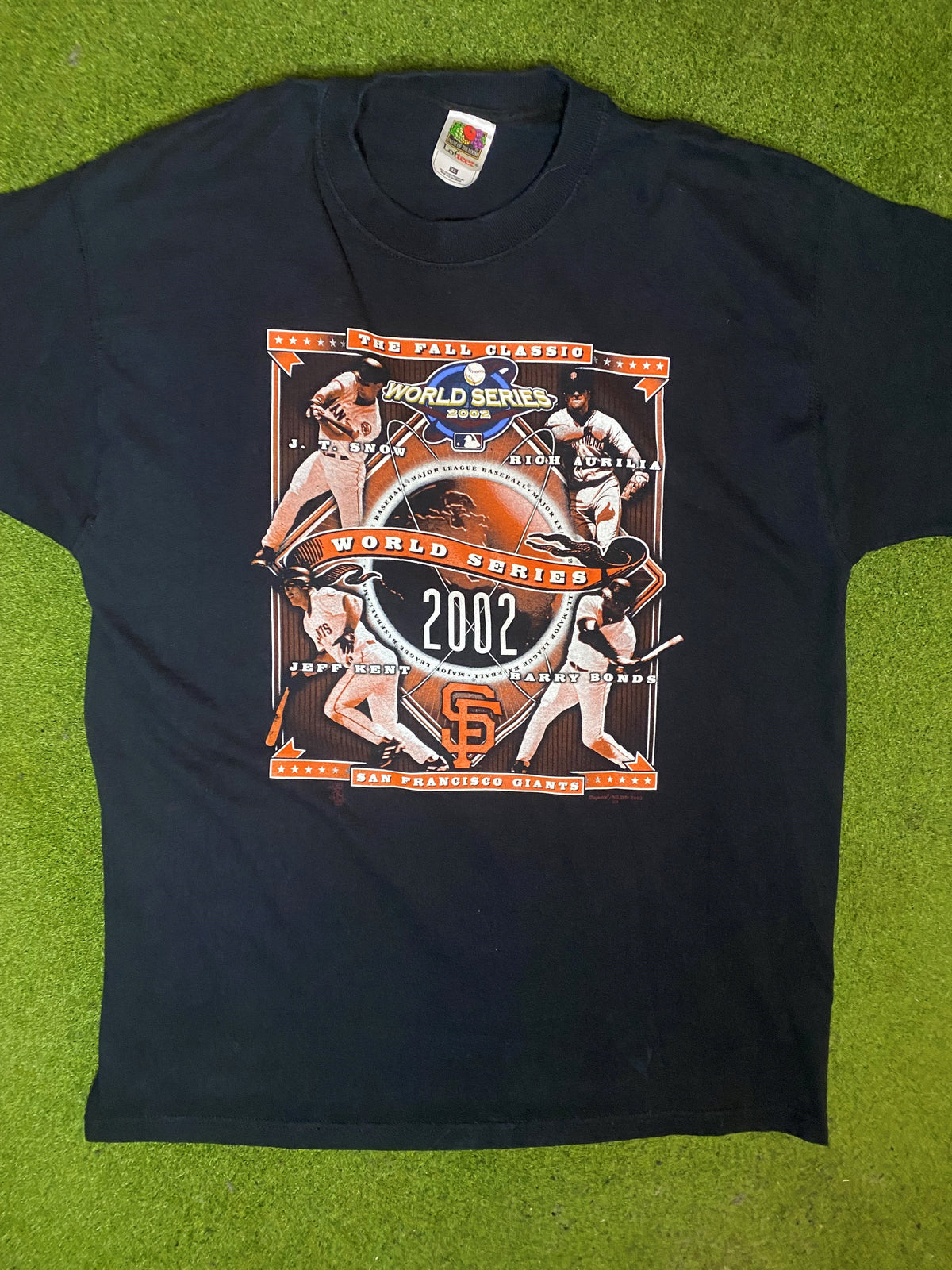 2002 San Francisco Giants - Ft. Bonds, Kent, Snow & Aurilia - Vintage MLB Player T-Shirt (XL) - Gametime Vintage