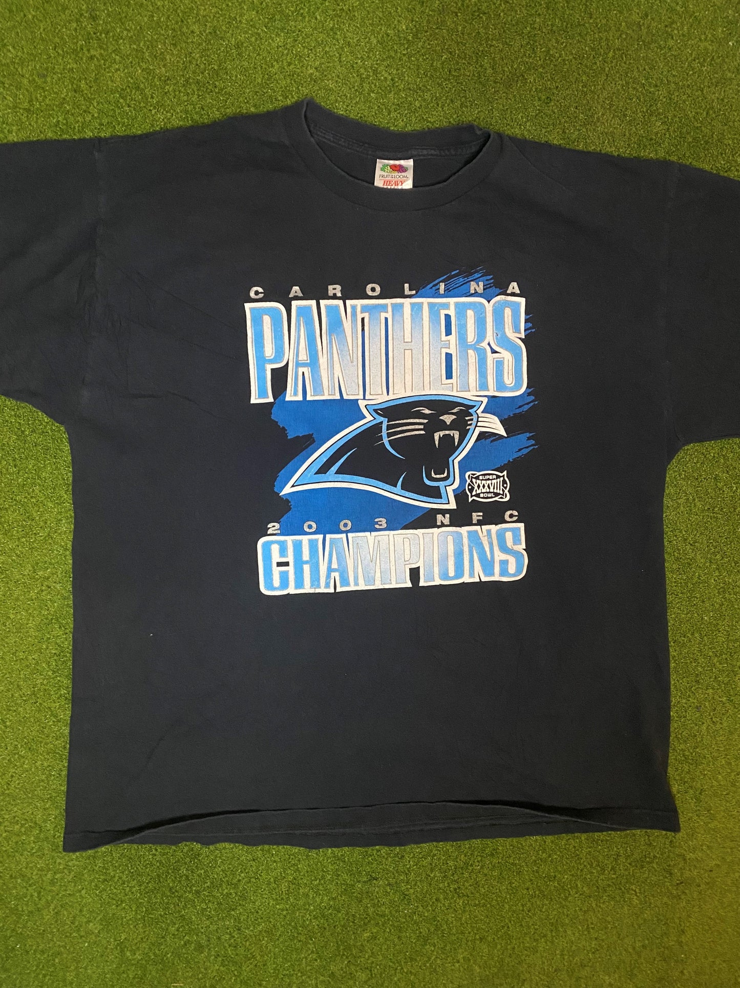 2003 Carolina Panthers - NFC Champions - Vintage NFL T-Shirt (XL) - Gametime Vintage