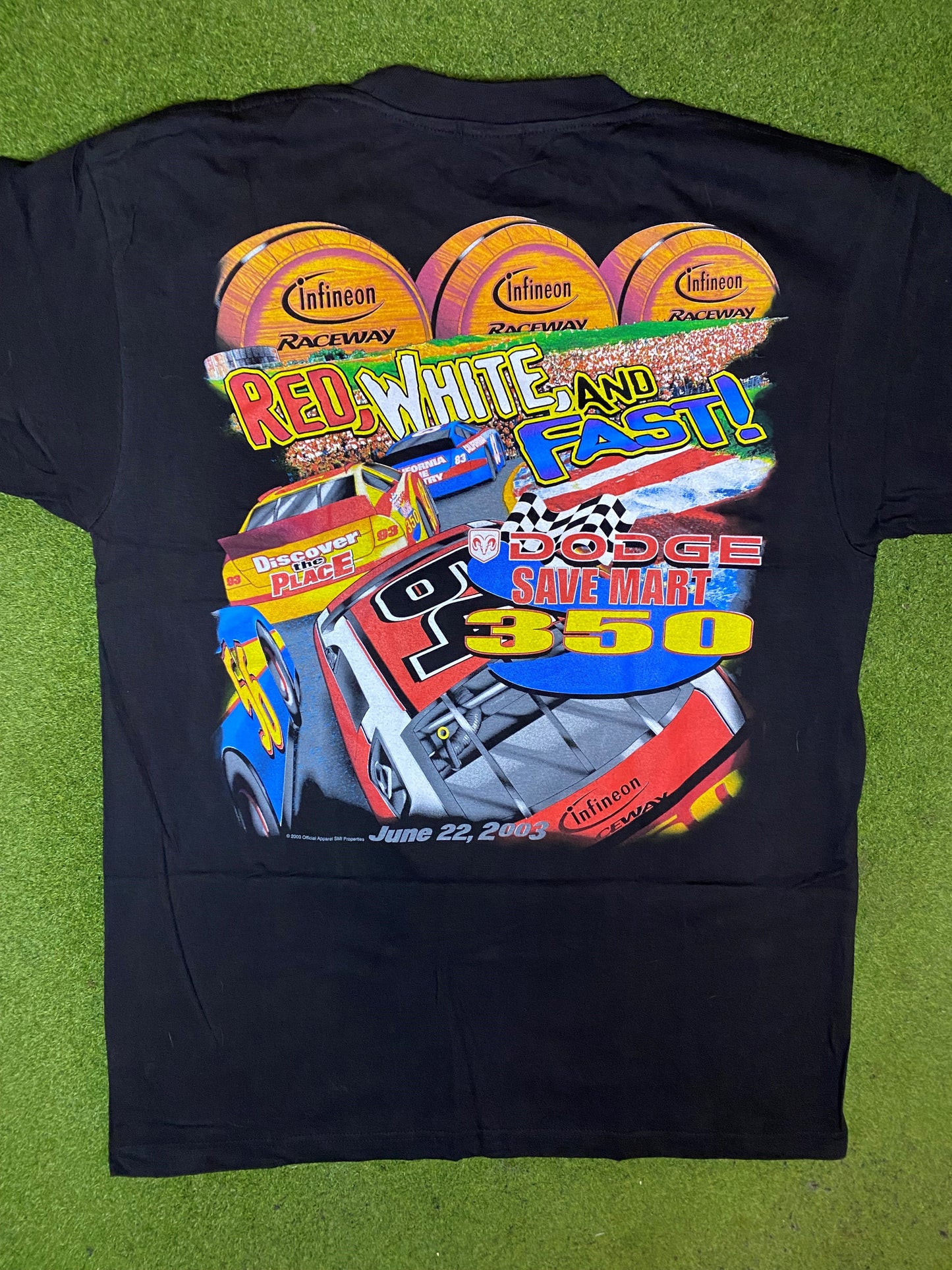 2003 Dodge Save Smart 350 - Infineon Raceway - Vintage NASCAR T-Shirt (Large) - Gametime Vintage