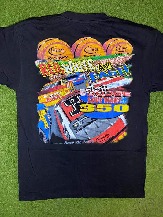 2003 Dodge Save Smart 350 - Infineon Raceway - Vintage NASCAR T-Shirt (Large) - Gametime Vintage