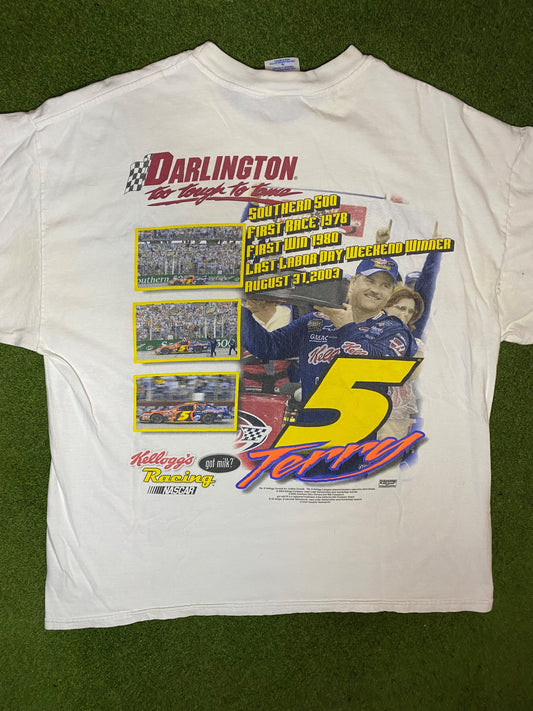 2003 Terry Labonte - Darlington - Double Sided - Vintage NASCAR T-Shirt (XL) - Gametime Vintage
