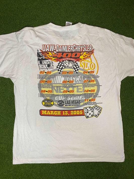 2005 NASCAR Double Sided - Las Vegas Motor Speedway - Vintage NASCAR Tee Shirt (XL) - Gametime Vintage