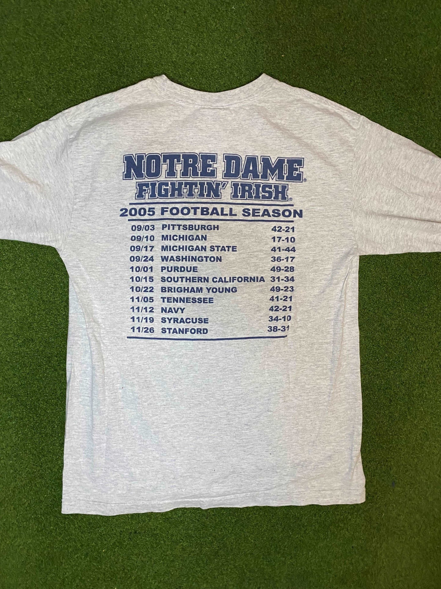 2006 Notre Dame Fighting Irish - Tostitos Fiesta Bowl - Double Sided - Vintage College Football Longsleeve (Medium) - Gametime Vintage