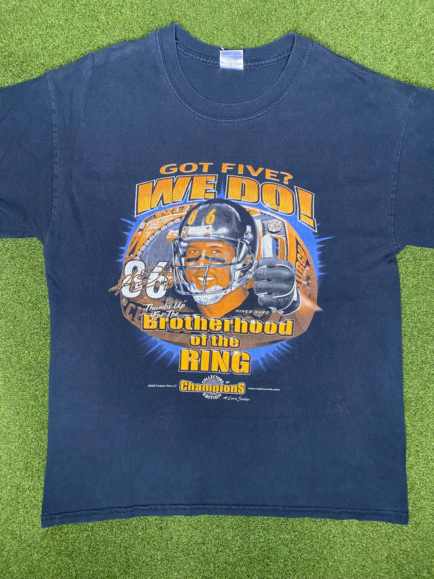 2006 Pittsburgh Steelers - Hines Ward Got Five? - Vintage NFL T Shirt (Large)