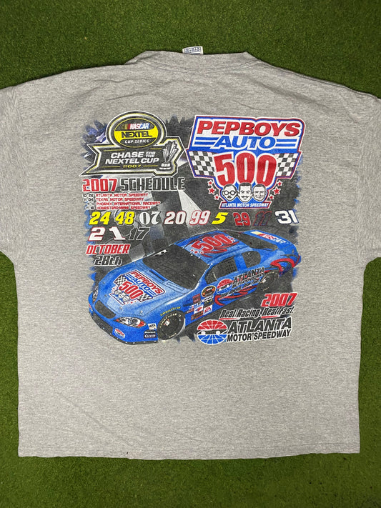 2007 Pep Boys Auto 500 - Atlanta Motor Speedway - Vintage NASCAR T Shirt (XL) - Gametime Vintage