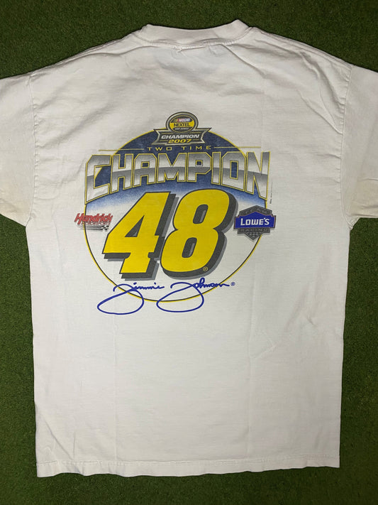 2007 Jimmie Johnson - Champion - Vintage NASCAR T Shirt (Large)