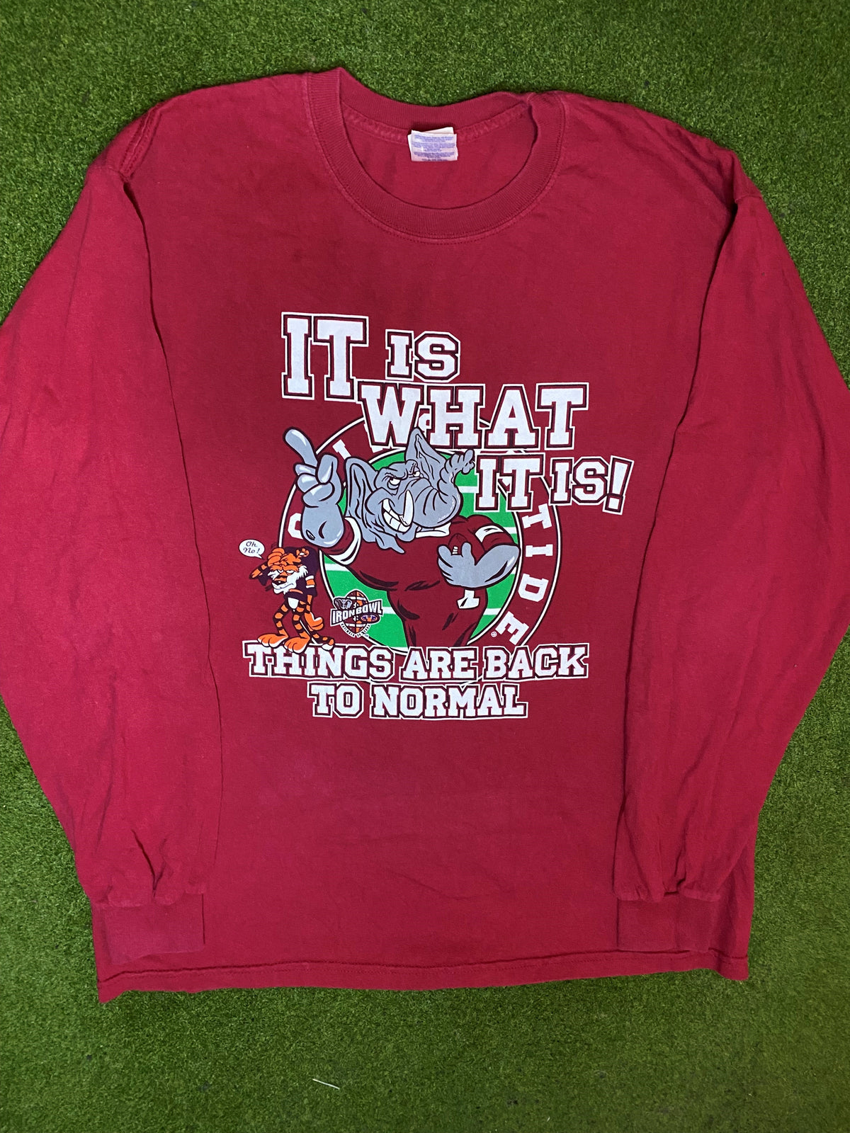 2008 Alabama Crimson Tide - Iron Bowl - Vintage College Football Long Sleeve (Large) - Gametime Vintage