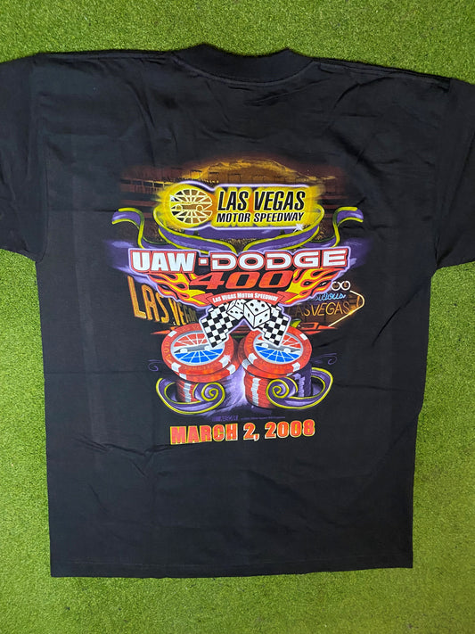 2008 UAW-Dodge 400 - Las Vegas Speedway - Vintage NASCAR T-Shirt (Large) - Gametime Vintage