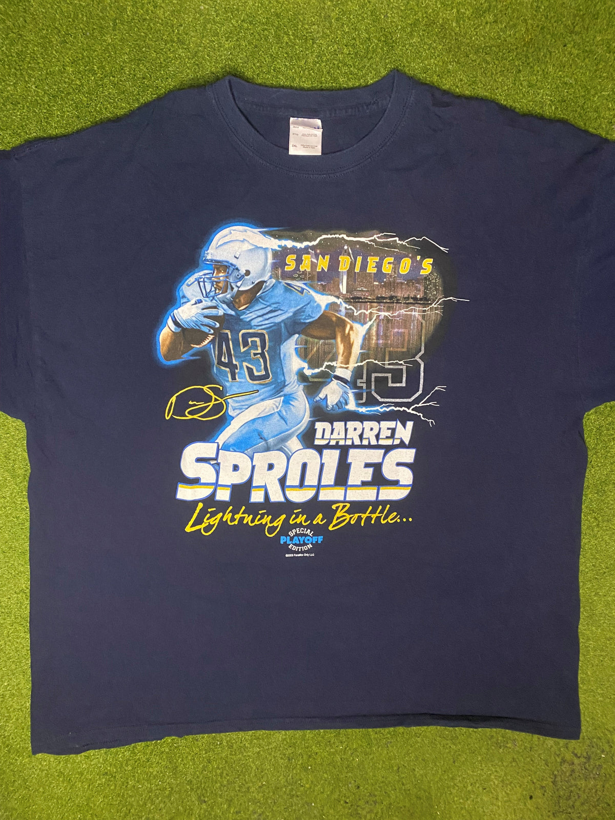 2009 San Diego Chargers - Darren Sproles - Vintage NFL Player T Shirt (2XL) - Gametime Vintage