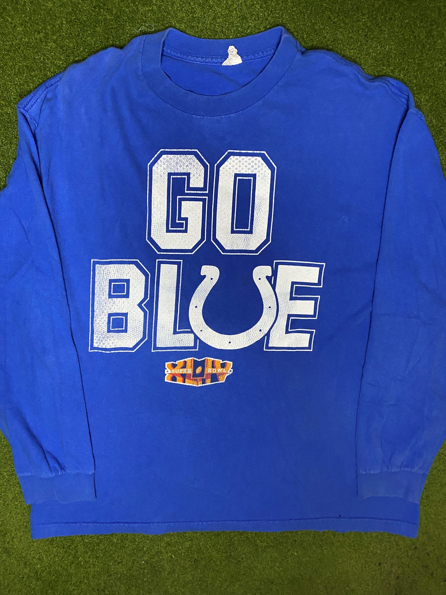 2010 Indianapolis Colts - Super Bowl XLIV - Vintage NFL Long Sleeve (XL) - Gametime Vintage