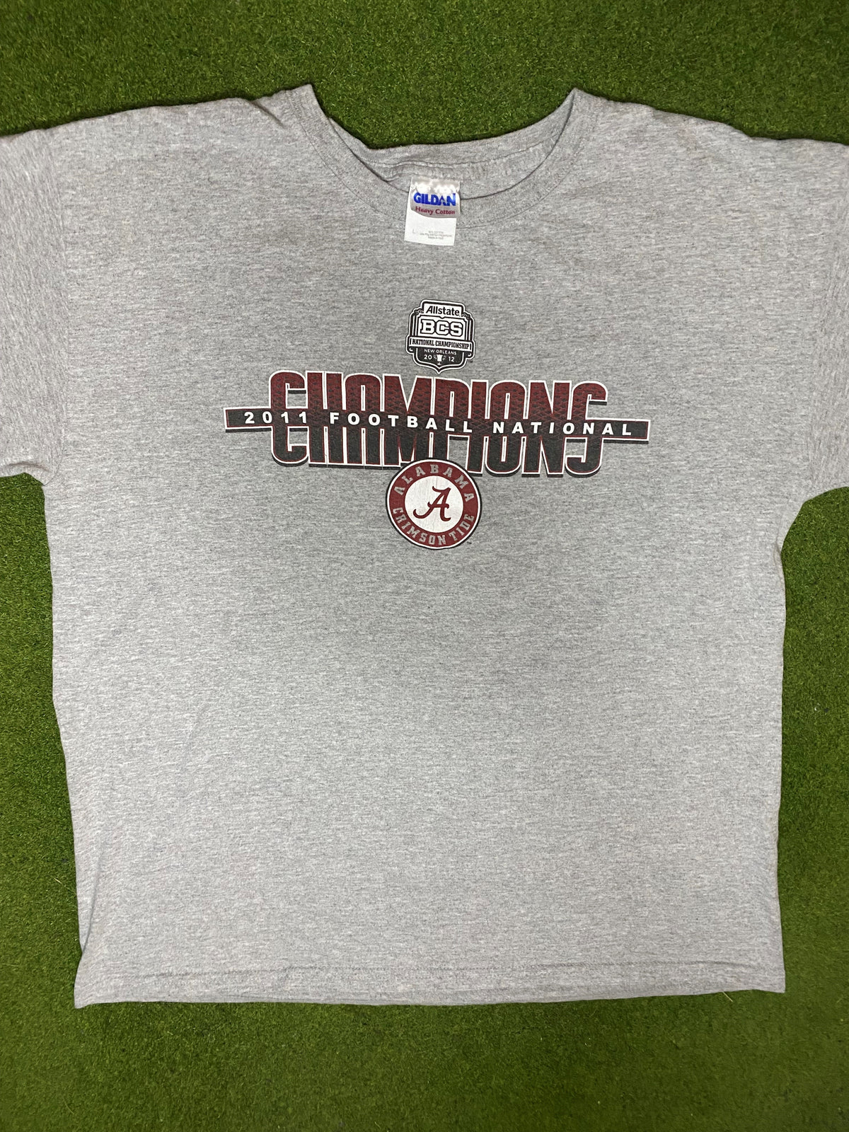 2011 Alabama Crimson Tide - National Champions - Vintage College Football T-Shirt (Large) - Gametime Vintage