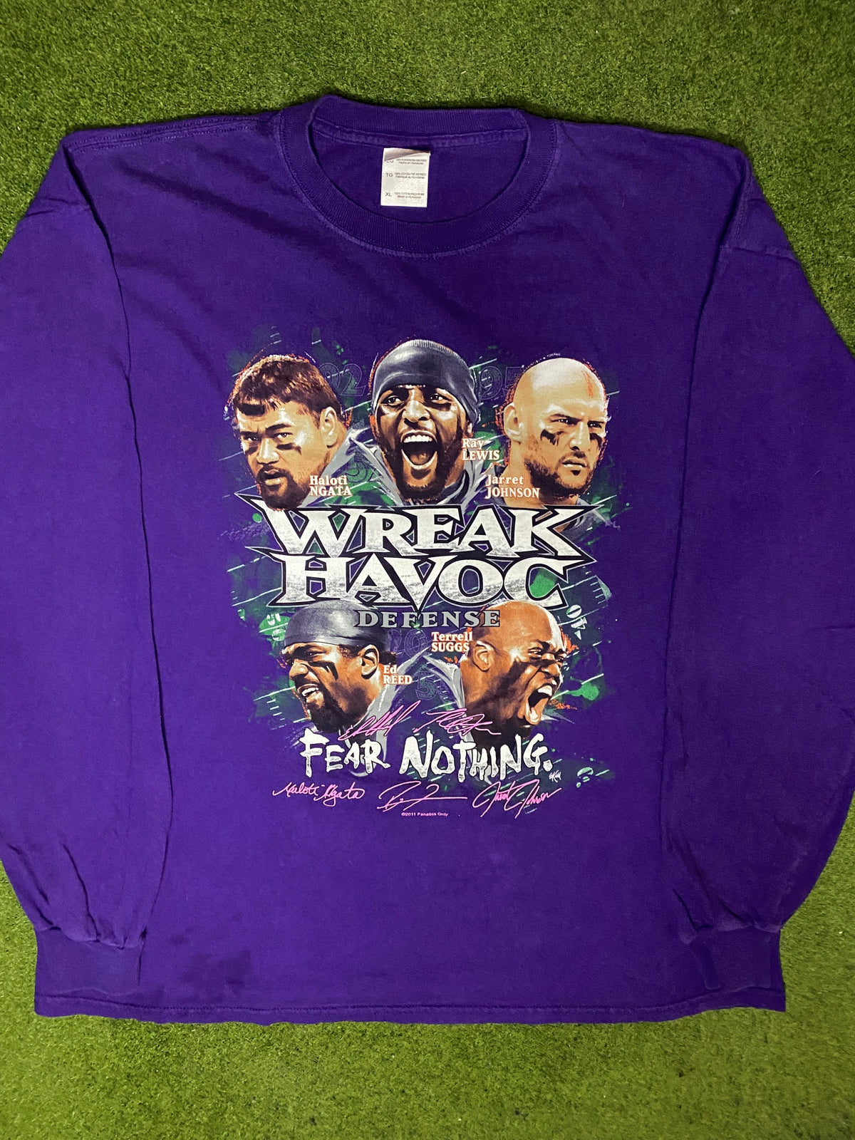 2011 Baltimore Ravens - Wreak Havoc Defense - Vintage NFL Long Sleeve (XL) - Gametime Vintage