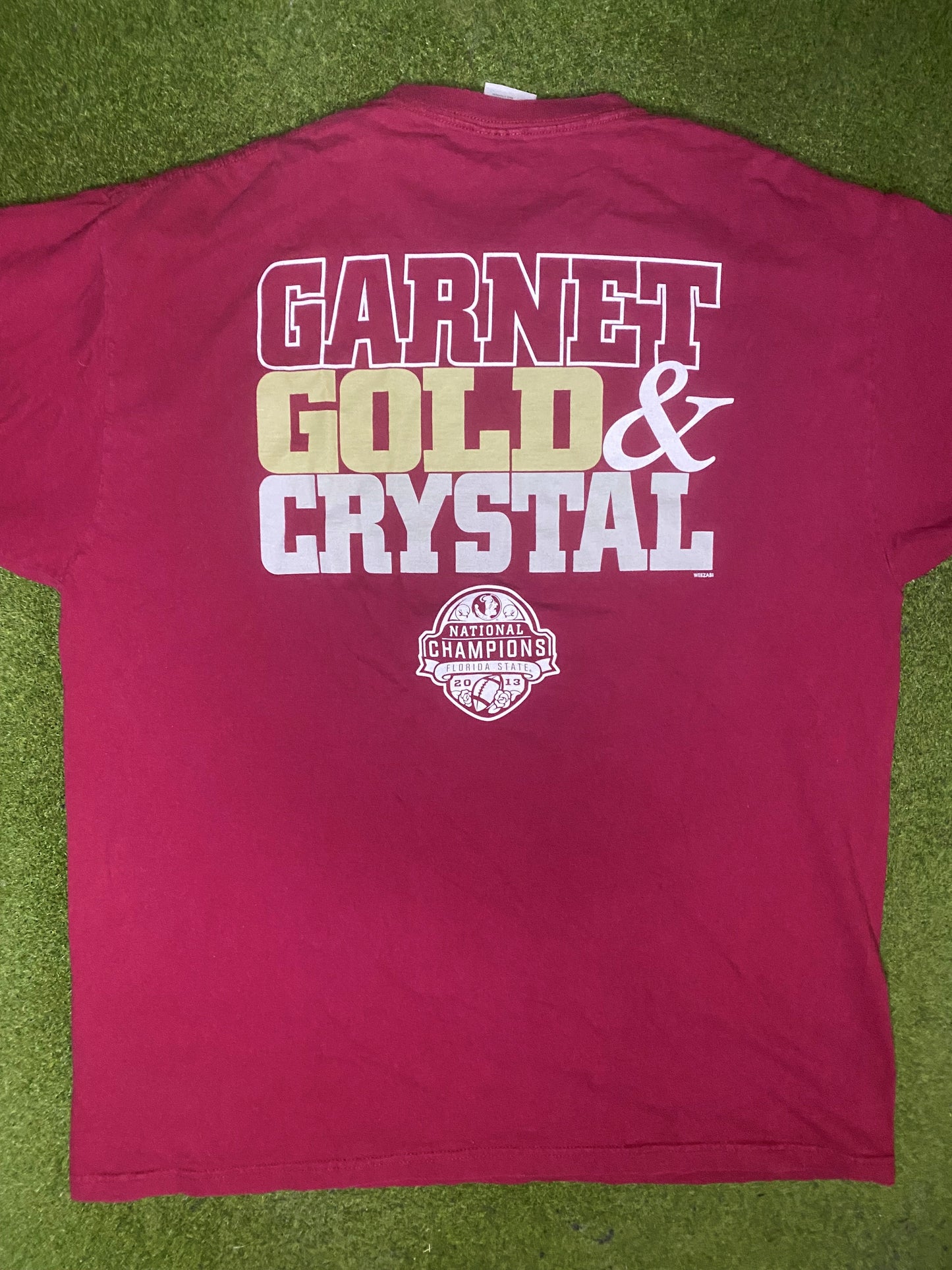 2013 Florida State Seminoles - National Champions - Vintage College T-Shirt (XL) - Gametime Vintage