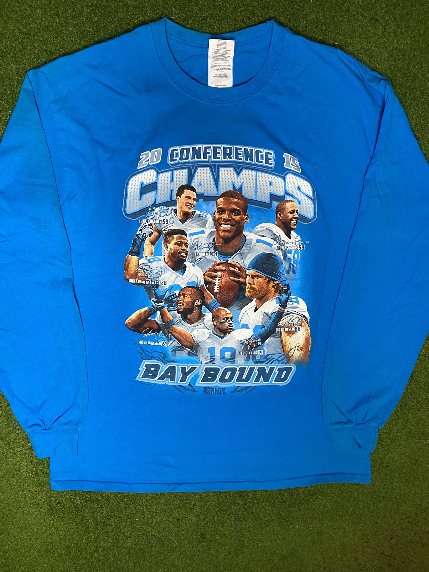 2015 Carolina Panthers - Conference Champs - Vintage NFL Long Sleeve (Medium) - Gametime Vintage