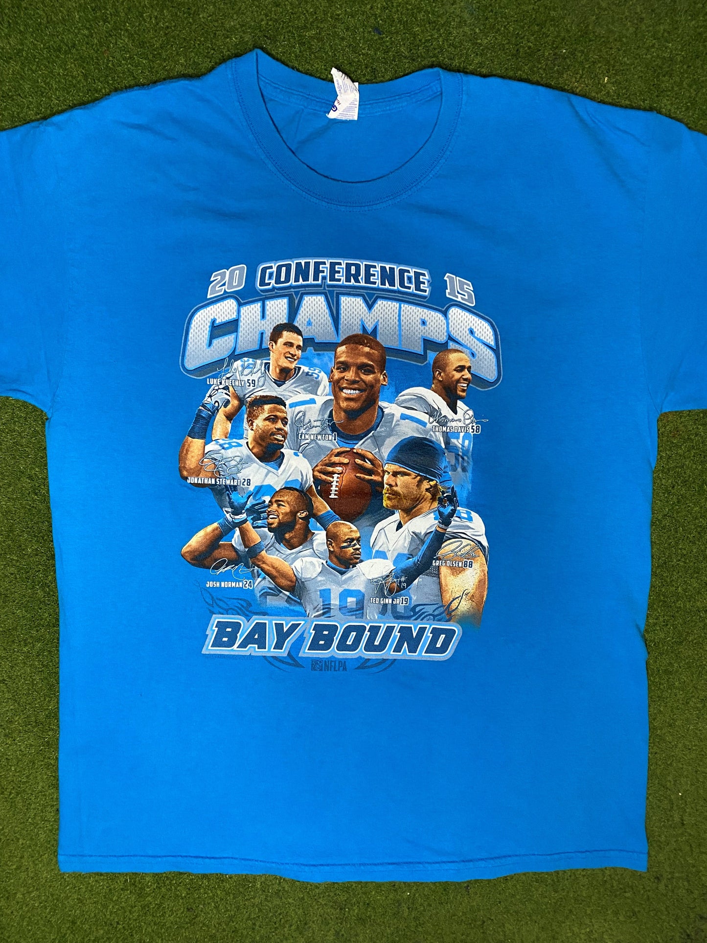 2015 Carolina Panthers - Conference Champs - Vintage NFL T Shirt (Large) - Gametime Vintage