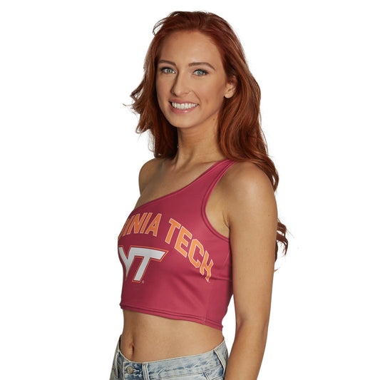 Virginia Tech Maroon One Shoulder Top