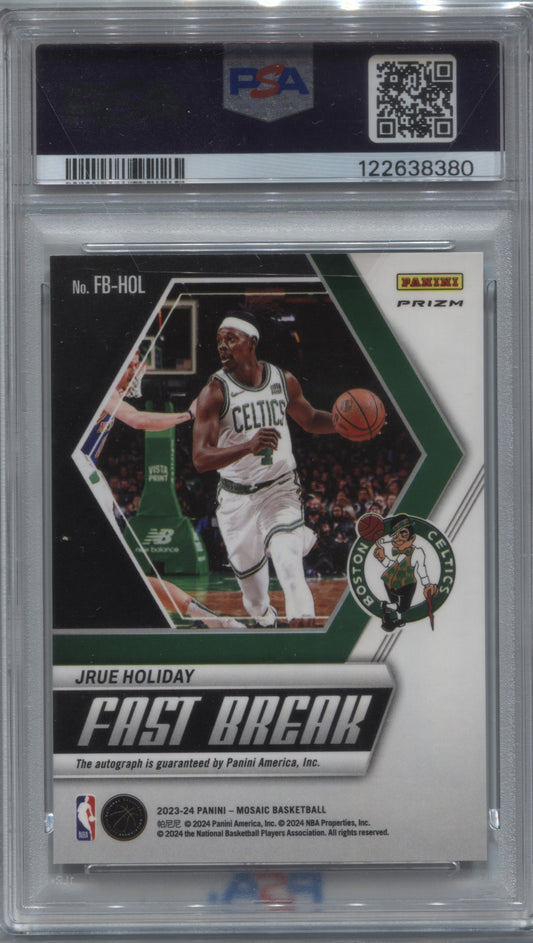 2023-24 Panini Mosaic Jrue Holiday Fast Break Auto #FB-HOL PSA 10