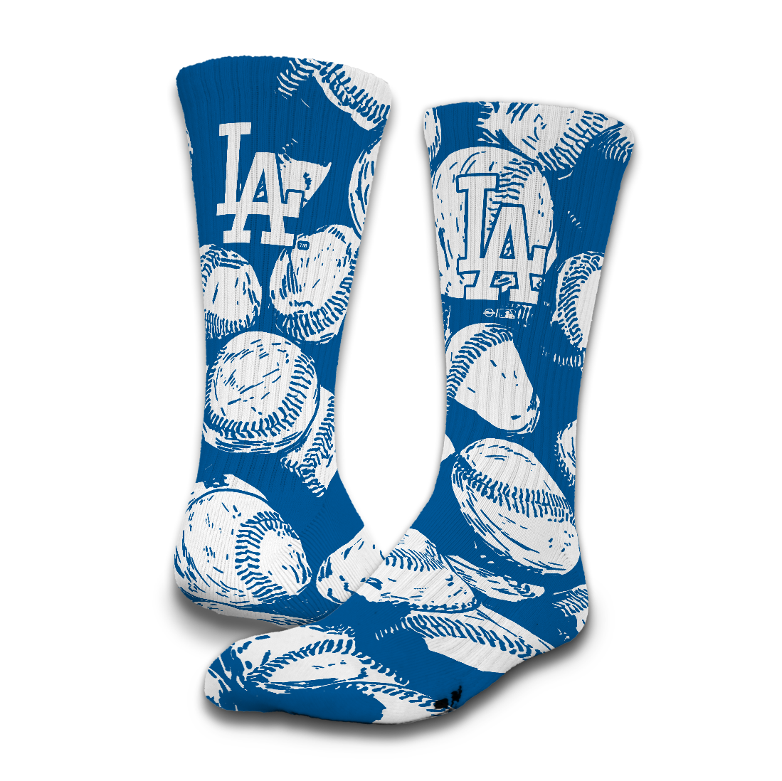 Los Angeles Dodgers Baseball Pattern Socks