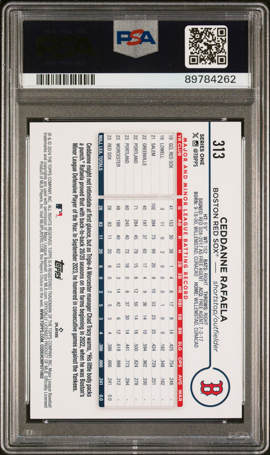 Graded 2024 Topps Ceddanne Rafaela #313 Rookie RC Baseball Card PSA 10 Gem Mint
