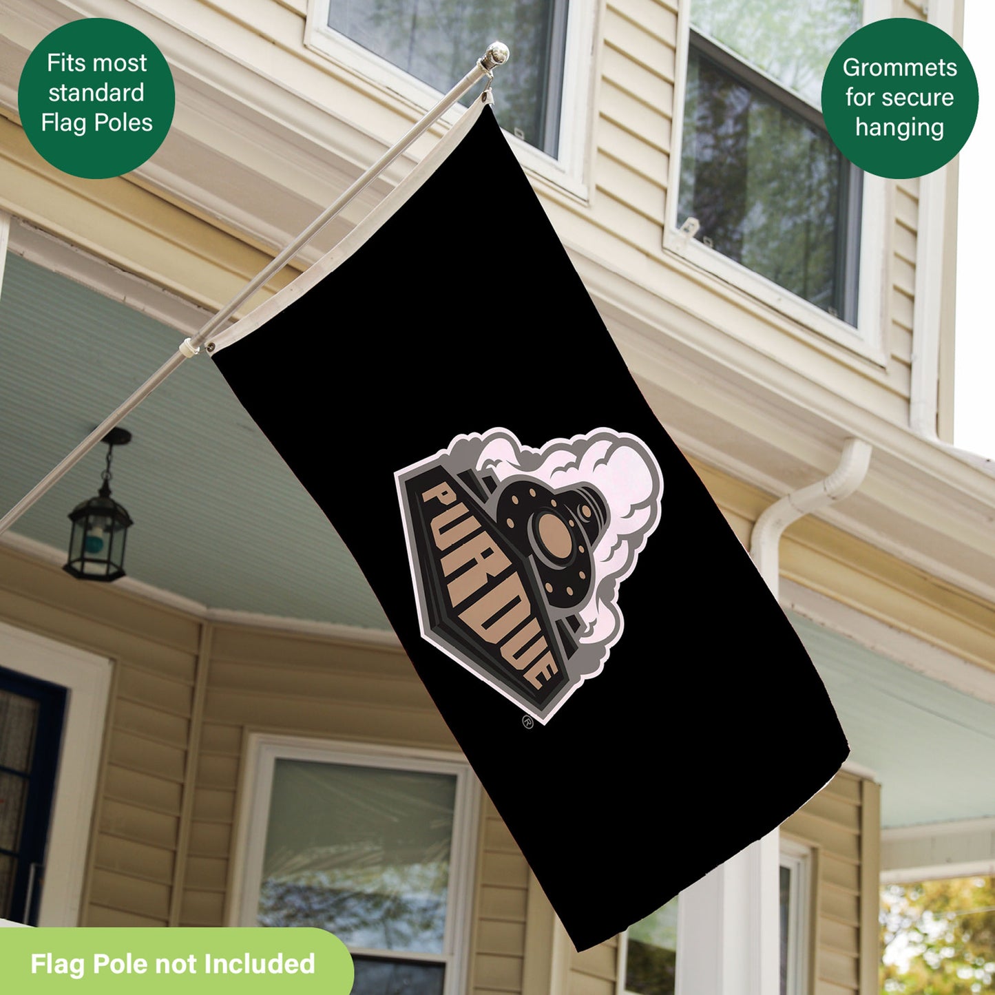 3'x5' Single Sided Flag w/ 2 Grommets, Purdue University