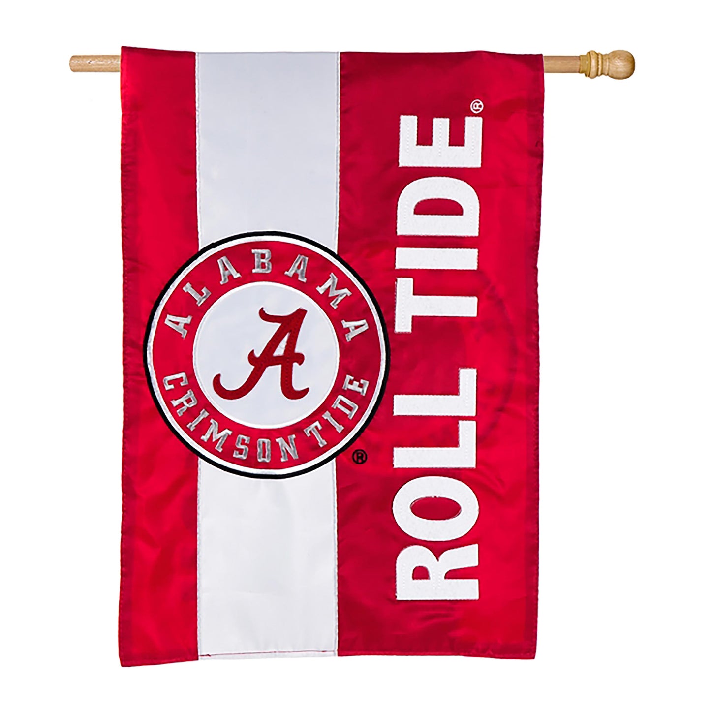 Double-Sided Embellished NCAA College Team Pride Applique House Flag, Univ of Alabama