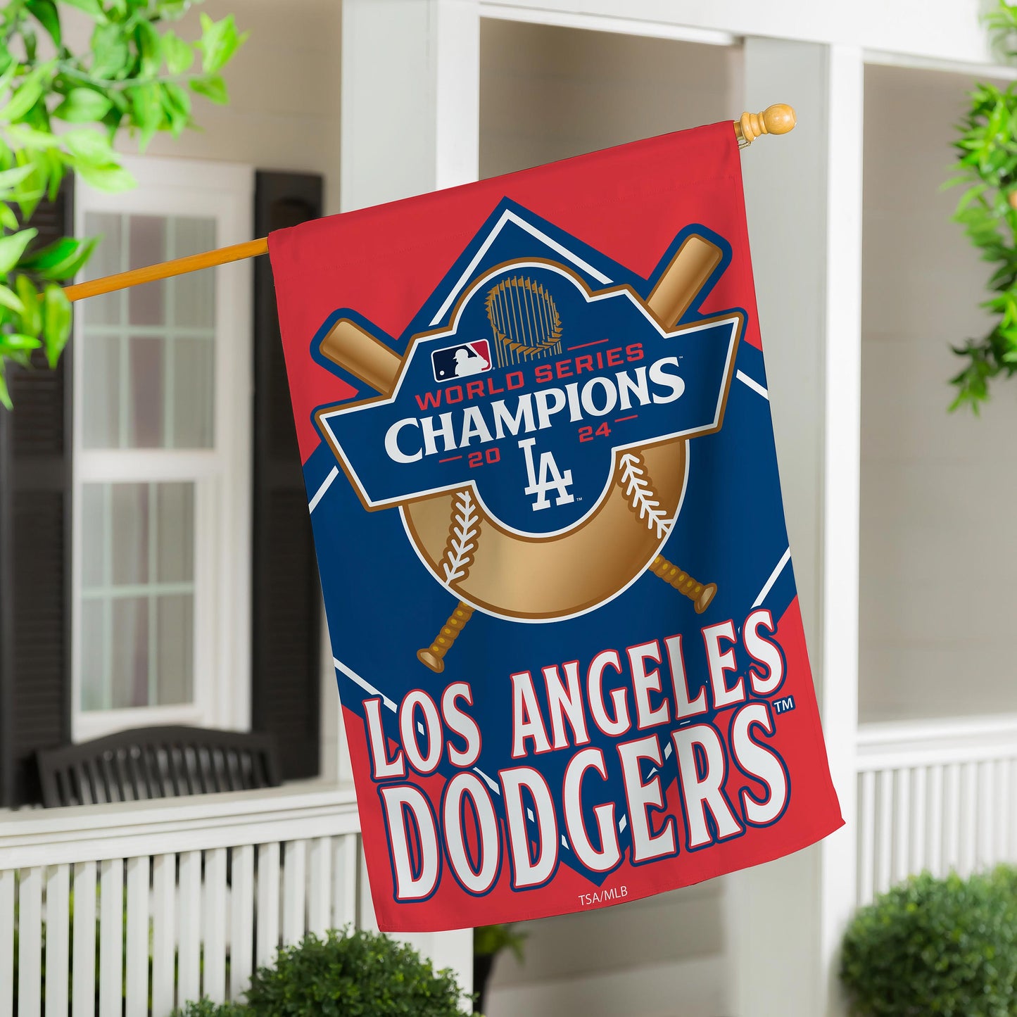 Los Angeles Dodgers Suede Flag, House Size, 2024 World Series Champions