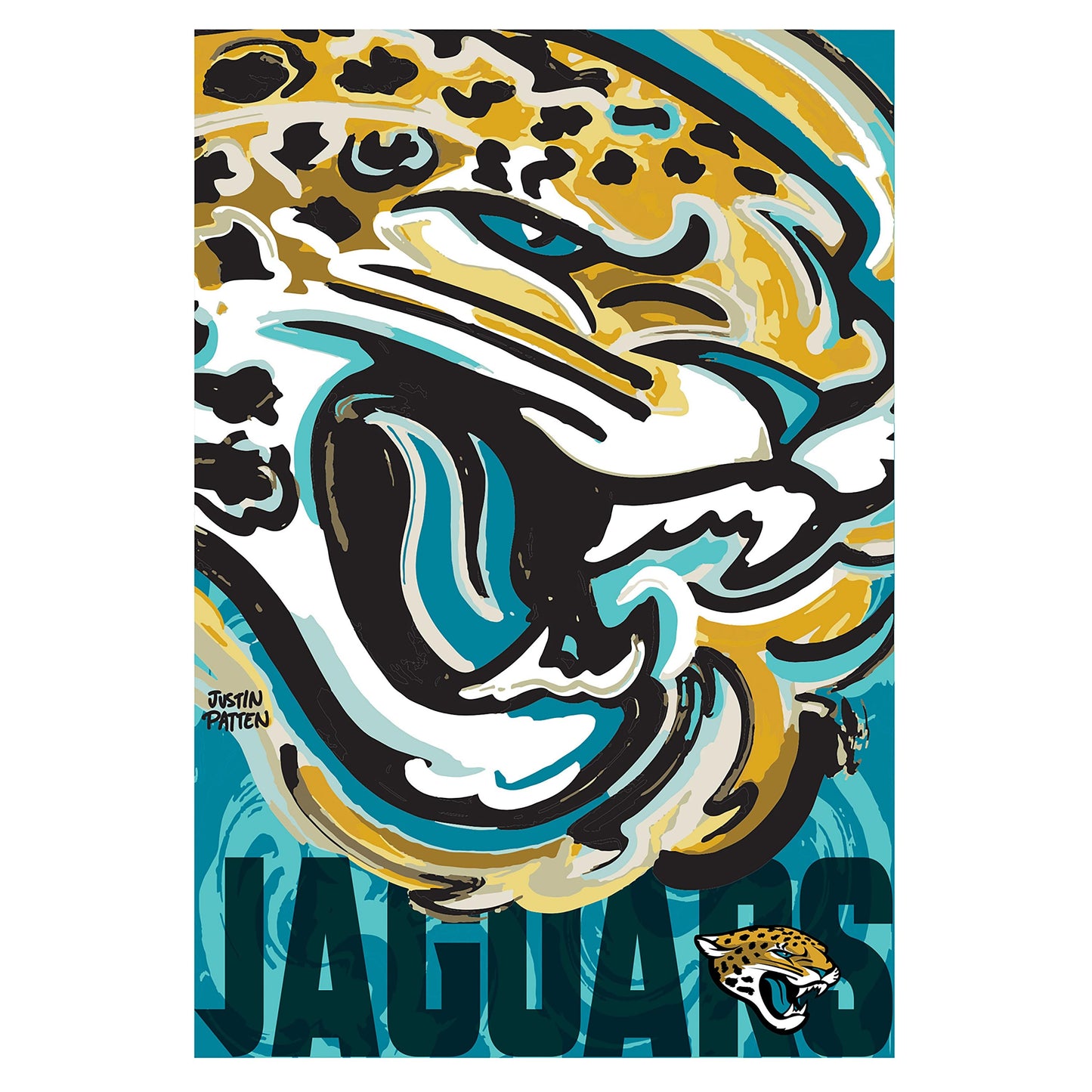 Jacksonville Jaguars Justin Patten Logo Suede Garden Flag