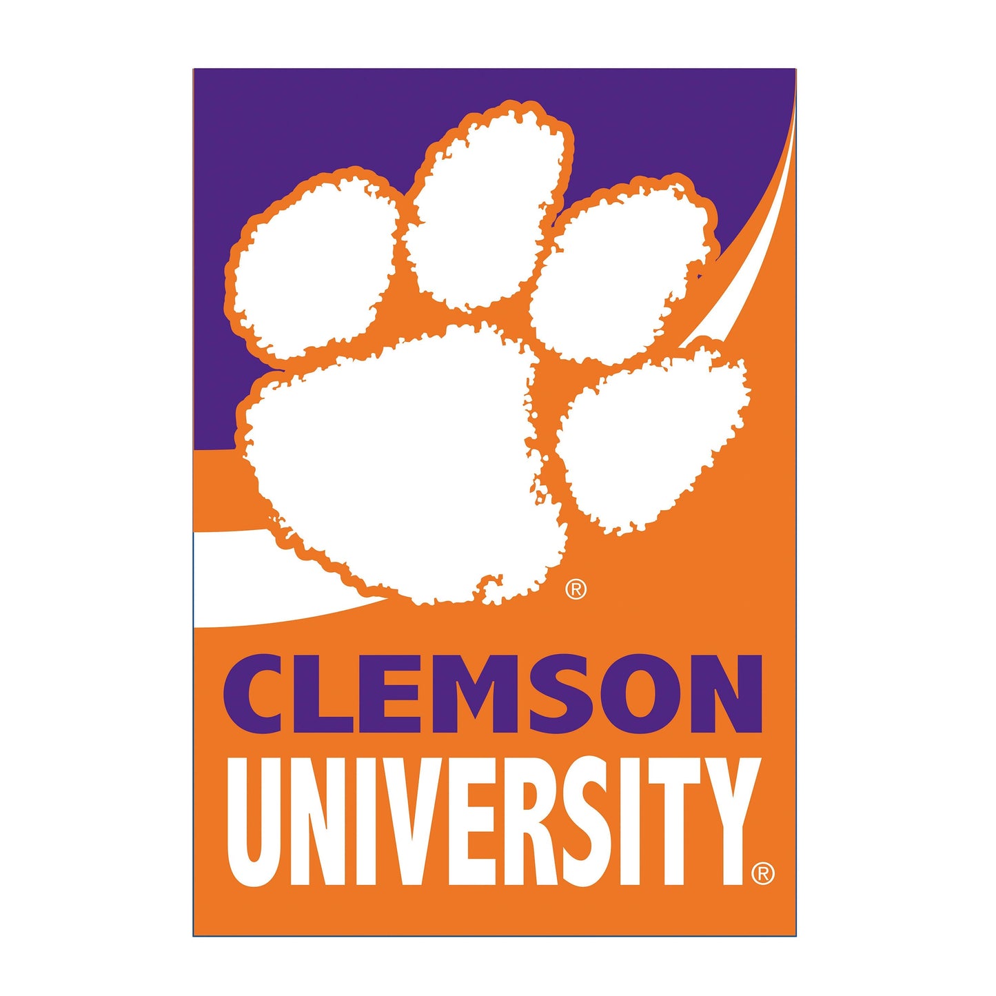 Clemson University Burlap Flag GDN Size