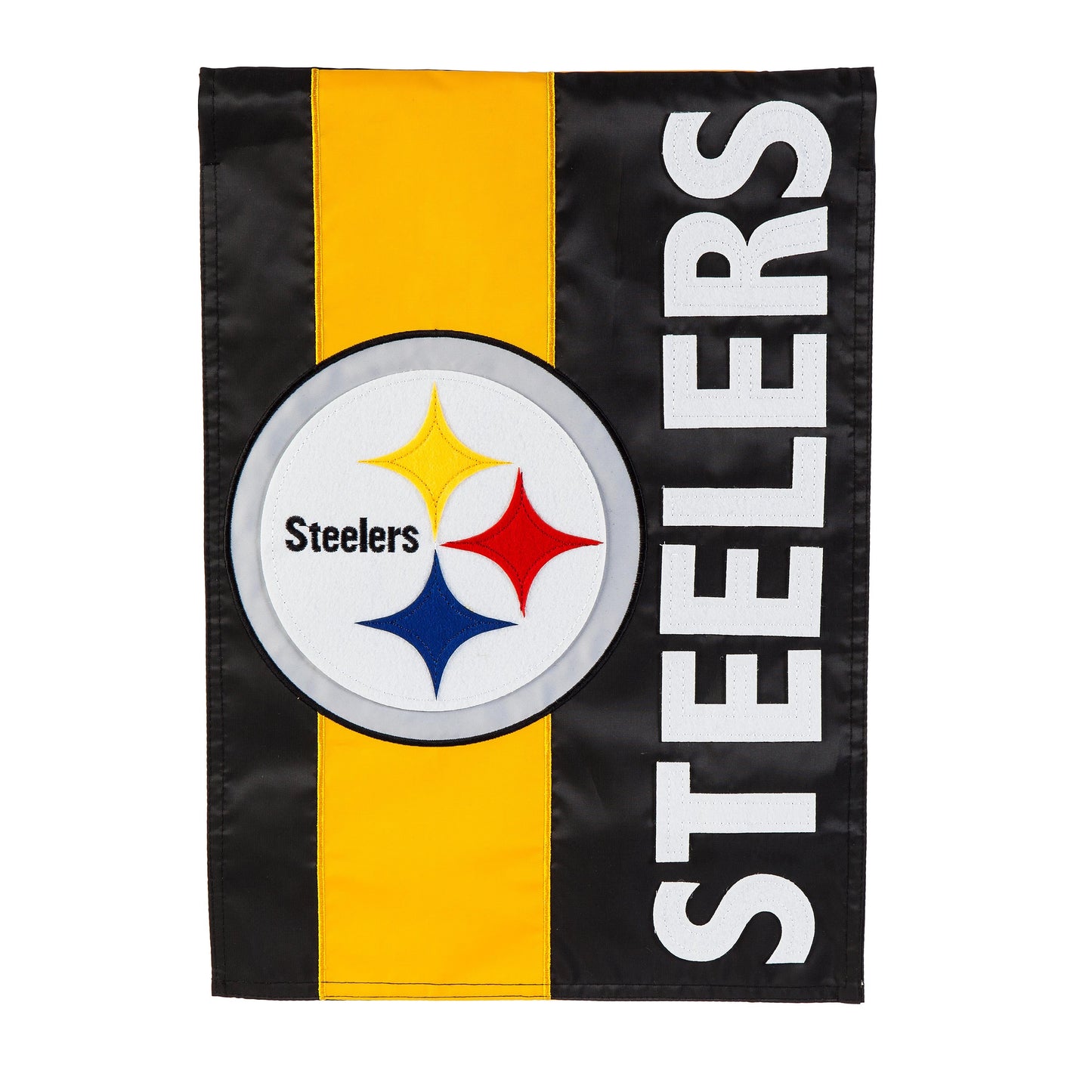 Double-Sided Embellished NFL Team Pride Applique House Flag, Pittsburgh Steelers