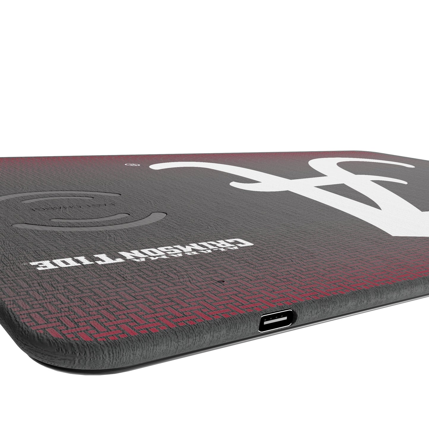 University of Alabama Crimson Tide Script A Linen 15-Watt Wireless Charger and Mouse Pad
