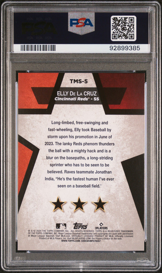 Graded 2024 Topps Elly De La Cruz #TMS5 Mega Star Rookie RC Baseball Card PSA 10 Gem Mint