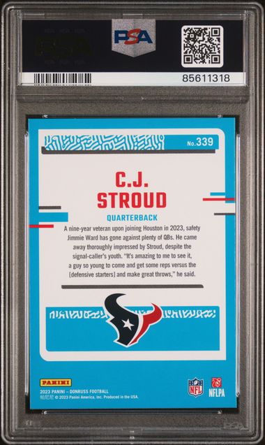 Graded 2023 Panini Donruss CJ Stroud #339 Rookie RC Football Card PSA 10 Gem Mint