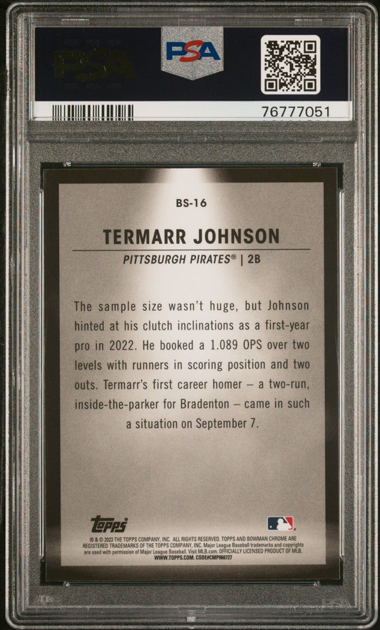Graded 2023 Topps Bowman Termarr Johnson #BS16 Spotlights Rookie RC Baseball Card PSA 10 Gem Mint