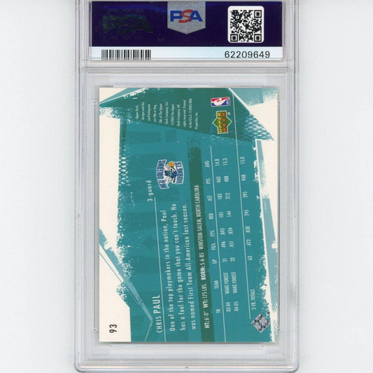 Graded 2005-06 Upper Deck UD Slam Chris Paul #93 Rookie RC Basketball Card PSA 10 Gem Mint