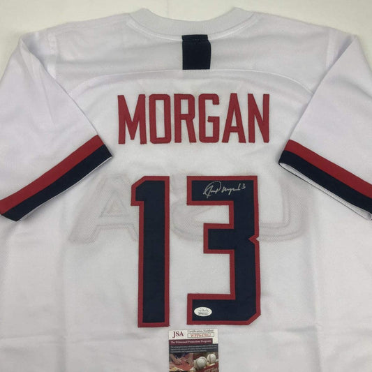 Autographed/Signed Alex Morgan White Soccer Team USA World Cup Jersey JSA COA